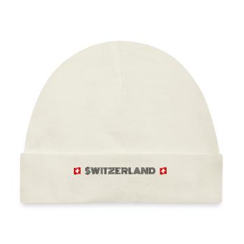 Schweiz – Schweizer Flaggen - Baby Premium Organic Mütze - Naturweiß - Vorne