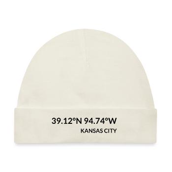 Kansas City Kansas USA Koordinaten - Baby Premium Organic Mütze - Naturweiß - Vorne