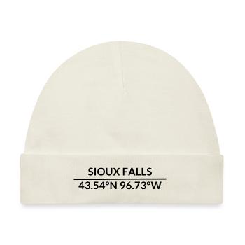 Sioux Falls South Dakota USA Koordinaten - Baby Premium Organic Mütze - Naturweiß - Vorne