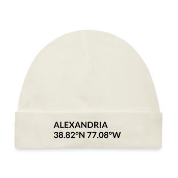Alexandria Virginia USA Koordinaten - Baby Premium Organic Mütze - Naturweiß - Vorne