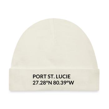Port St. Lucie Florida USA Koordinaten - Baby Premium Organic Mütze - Naturweiß - Vorne