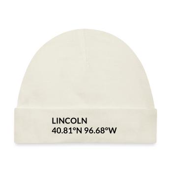 Lincoln Nebraska USA Koordinaten - Baby Premium Organic Mütze - Naturweiß - Vorne