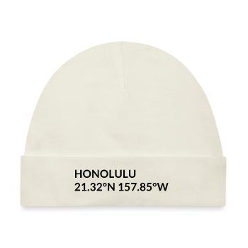 Honolulu Hawaii USA Koordinaten - Baby Premium Organic Mütze - Naturweiß - Vorne