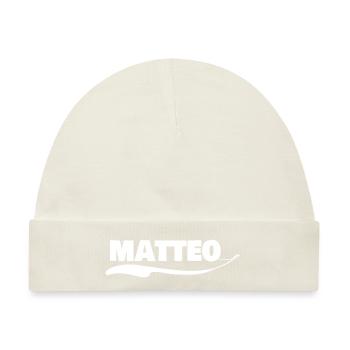 Vorname matteo - Baby Premium Organic Mütze - Naturweiß - Vorne