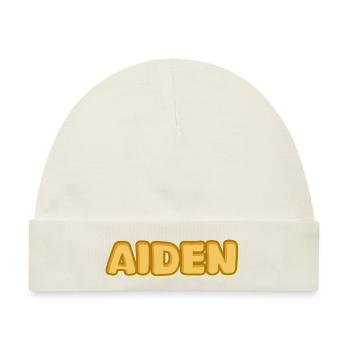 Geschenk für Aiden - Baby Premium Organic Mütze - Naturweiß - Vorne