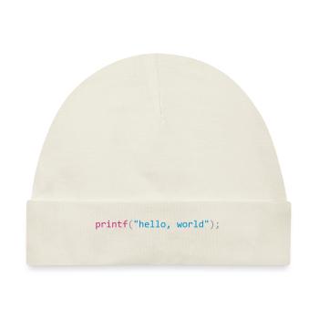 Hello, World - Baby Premium Organic Mütze - Naturweiß - Vorne