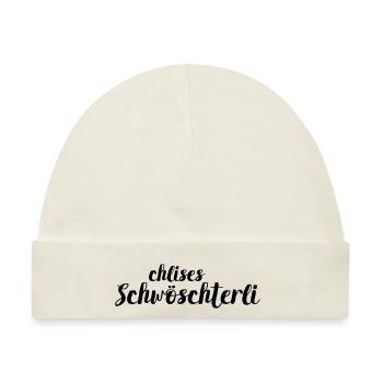 Schweizerdeutsch jüngere Schwester verniedlicht - Baby Premium Organic Mütze - Naturweiß - Vorne