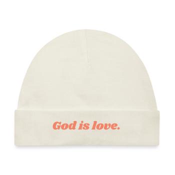 Gott ist Liebe - christliches Zitat - Baby Premium Organic Mütze - Naturweiß - Vorne