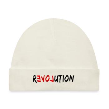 Love Revolution - Baby Premium Organic Mütze - Naturweiß - Vorne