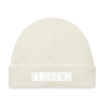 Florenz Flughafentafel - Baby Premium Organic Mütze - Naturweiß - Vorne