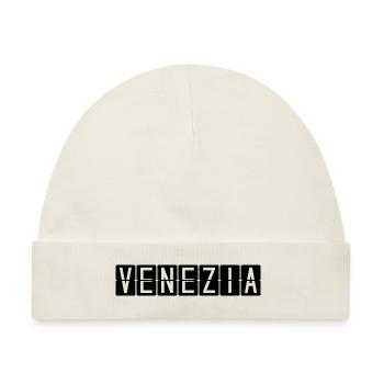 Venezia Flughafentafel - Baby Premium Organic Mütze - Naturweiß - Vorne