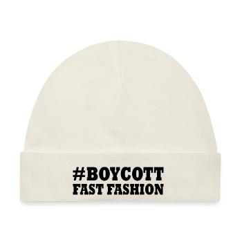 Boycott fast fashion - Baby Premium Organic Mütze - Naturweiß - Vorne