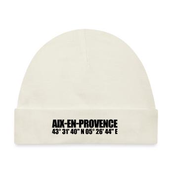 Aix-en-Provence Koordinaten - Baby Premium Organic Mütze - Naturweiß - Vorne
