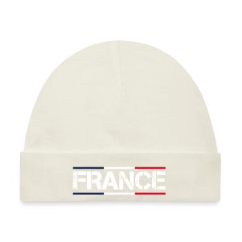 FRANKREICH Flagge und Emblem von Frankreich. Ertragen - Baby Premium Organic Mütze - Naturweiß - Vorne
