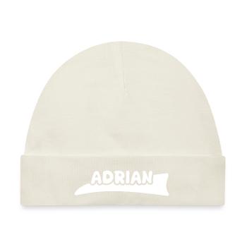Vorname Adrian - Baby Premium Organic Mütze - Naturweiß - Vorne