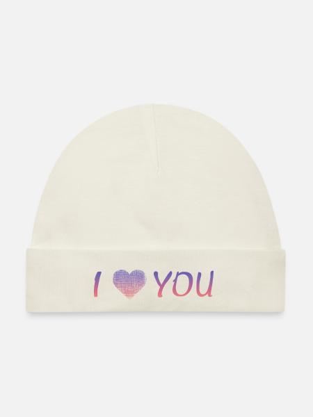 i love you - Baby Premium Organic Mütze - Naturweiß