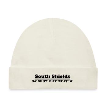 South Shields Koordinaten - Baby Premium Organic Mütze - Naturweiß - Vorne