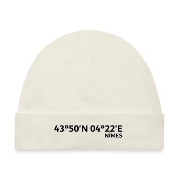 Nîmes Koordinaten - Baby Premium Organic Mütze - Naturweiß - Vorne