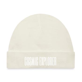 Cosmic Nerd / Cosmic Explorer / Science Design - Baby Premium Organic Mütze - Naturweiß - Vorne