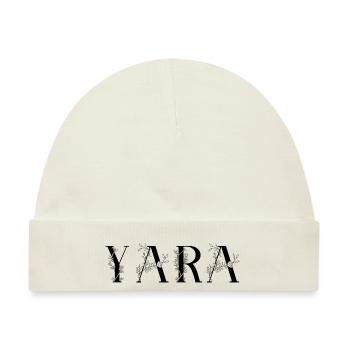 Name - Yara - Baby Premium Organic Mütze - Naturweiß - Vorne