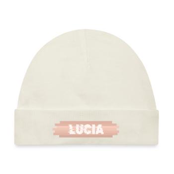 Lucia als Vorname - Baby Premium Organic Mütze - Naturweiß - Vorne