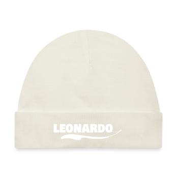 Vorname leonardo - Baby Premium Organic Mütze - Naturweiß - Vorne