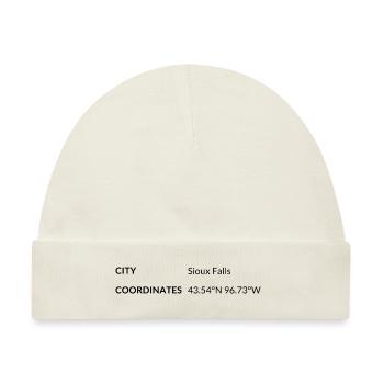 Sioux Falls South Dakota USA Koordinaten - Baby Premium Organic Mütze - Naturweiß - Vorne