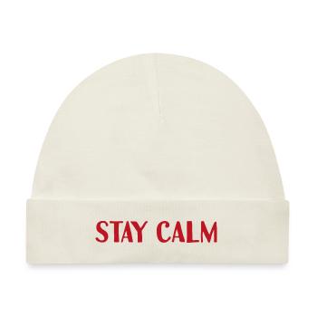 Stay Calm - Baby Premium Organic Mütze - Naturweiß - Vorne