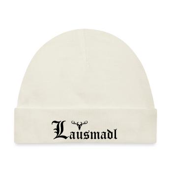 Lausmadl mit Hirsch - Baby Premium Organic Mütze - Naturweiß - Vorne