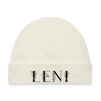 Name - Leni - Baby Premium Organic Mütze - Naturweiß - Vorne
