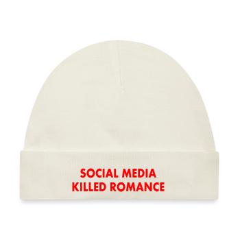 social media killed romance - Baby Premium Organic Mütze - Naturweiß - Vorne