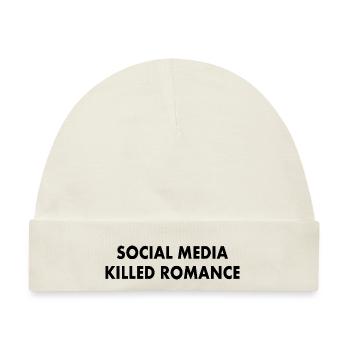 social media killed romance - Baby Premium Organic Mütze - Naturweiß - Vorne