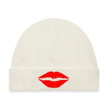 Lippen - Baby Premium Organic Mütze - Naturweiß - Vorne