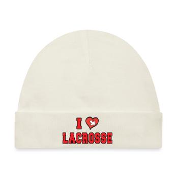 Lacrosse Ich liebe Lacrosse - Baby Premium Organic Mütze - Naturweiß - Vorne
