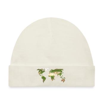 Polygon Weltkarte - Baby Premium Organic Mütze - Naturweiß - Vorne