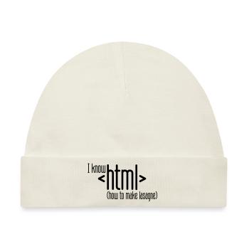 I know HTML - Baby Premium Organic Mütze - Naturweiß - Vorne