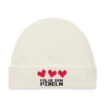 Folge den Pixeln! 8-Bit Retro - Baby Premium Organic Mütze - Naturweiß - Vorne