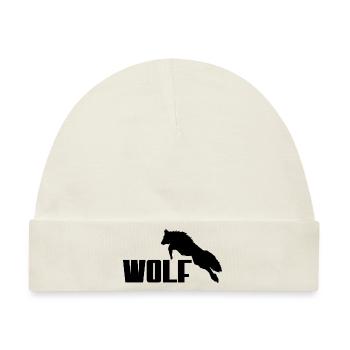 Wolf Logo - Baby Premium Organic Mütze - Naturweiß - Vorne