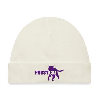 Pussycat Katze Miezekatze Vektorgrafik - Baby Premium Organic Mütze - Naturweiß - Vorne