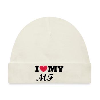 I Love my MF - Baby Premium Organic Mütze - Naturweiß - Vorne
