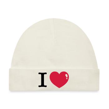 I love - ich liebe - Baby Premium Organic Mütze - Naturweiß - Vorne