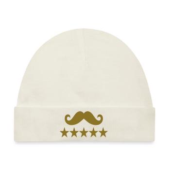 Mustache - Baby Premium Organic Mütze - Naturweiß - Vorne