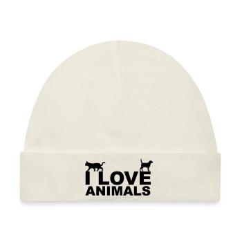 Animals - Baby Premium Organic Mütze - Naturweiß - Vorne