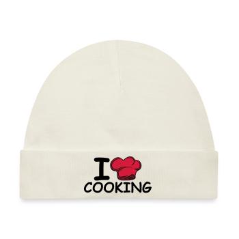 Chefkoch Kochmütze I Love Liebe - Baby Premium Organic Mütze - Naturweiß - Vorne