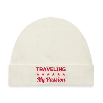 Reisen / Reisende / Urlaub / Tourismus - Baby Premium Organic Mütze - Naturweiß - Vorne