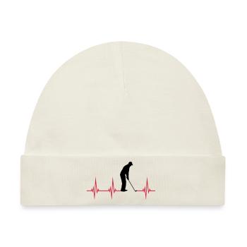 EKG Golf spielen - Baby Premium Organic Mütze - Naturweiß - Vorne