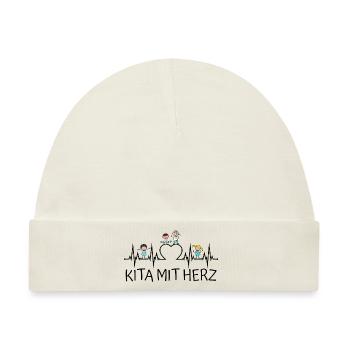 Kita mit Herz - Baby Premium Organic Mütze - Naturweiß - Vorne