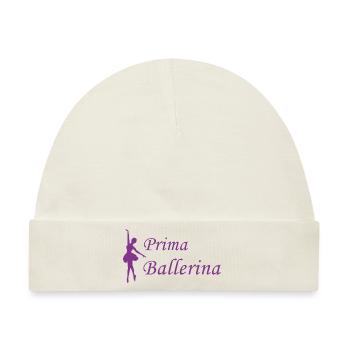 Prima ballerina in lila - Baby Premium Organic Mütze - Naturweiß - Vorne