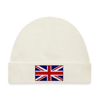 Union Jack Flag Puzzle - Baby Premium Organic Mütze - Naturweiß - Vorne