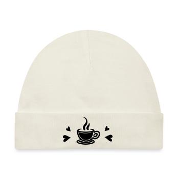 I love Coffee - Baby Premium Organic Mütze - Naturweiß - Vorne